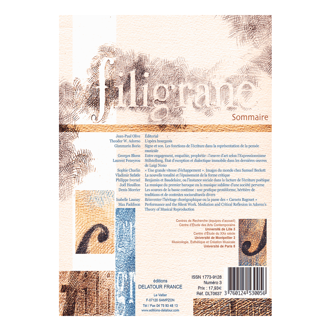 Revue Filigrane n°3 - La société dans l'écriture musicale