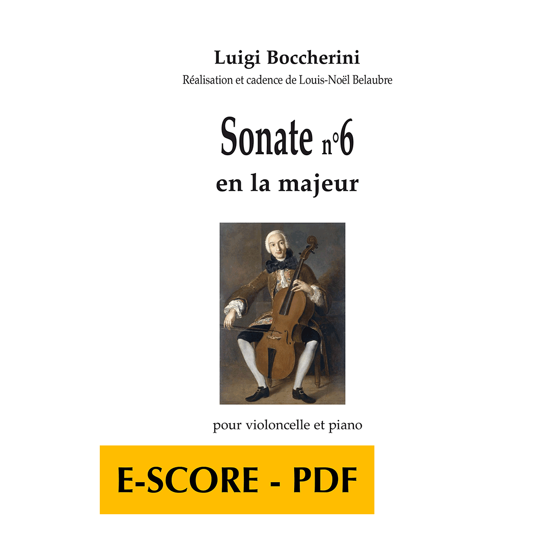 Sonate n°6 en la majeur pour violoncelle et piano - E-score PDF
