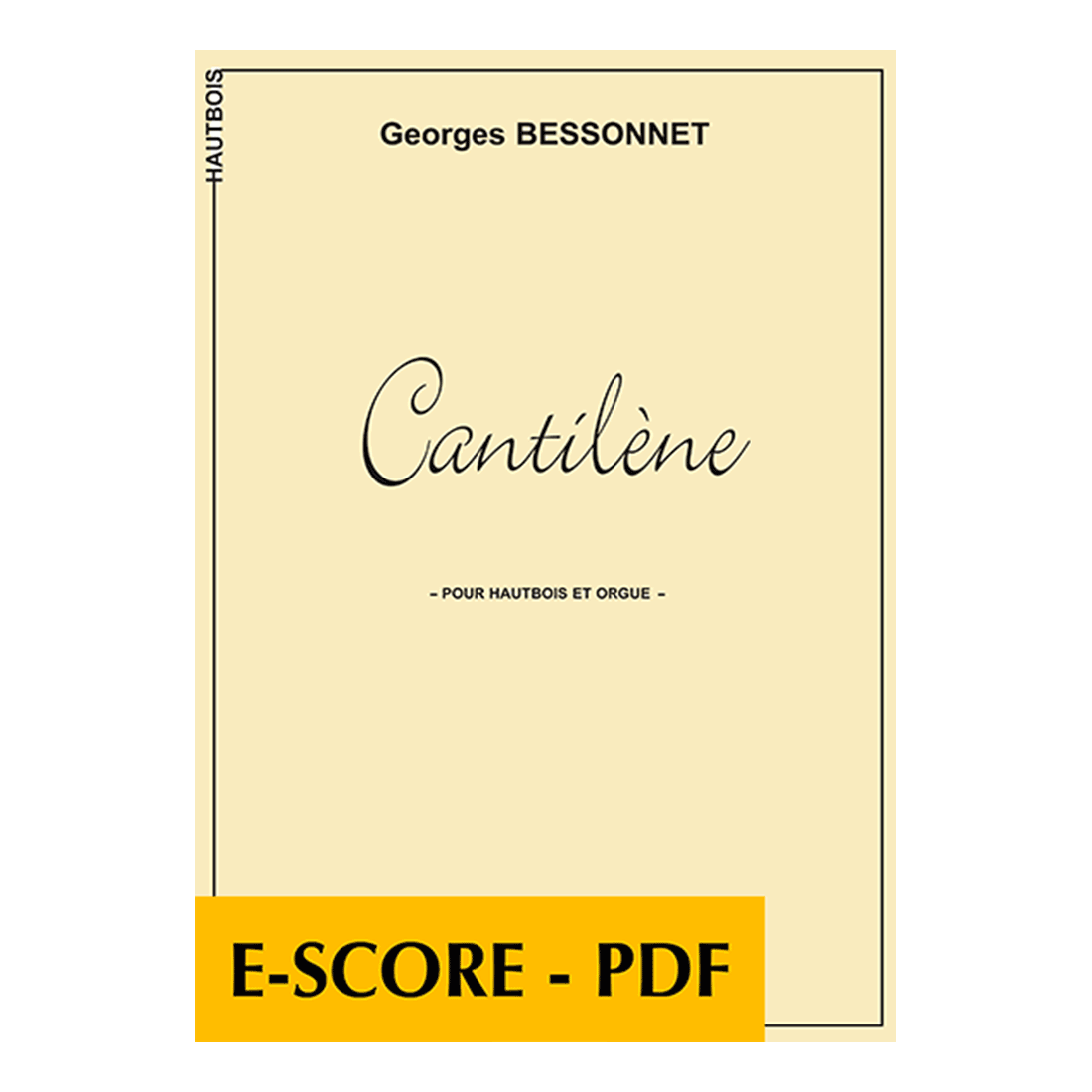 Cantilène pour hautbois et orgue - E-score PDF