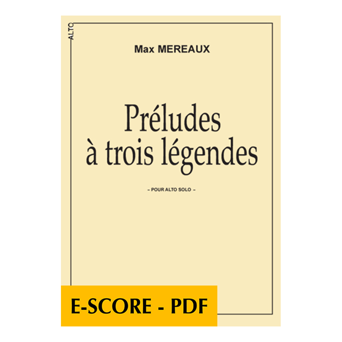 Préludes à trois légendes pour alto - E-score PDF